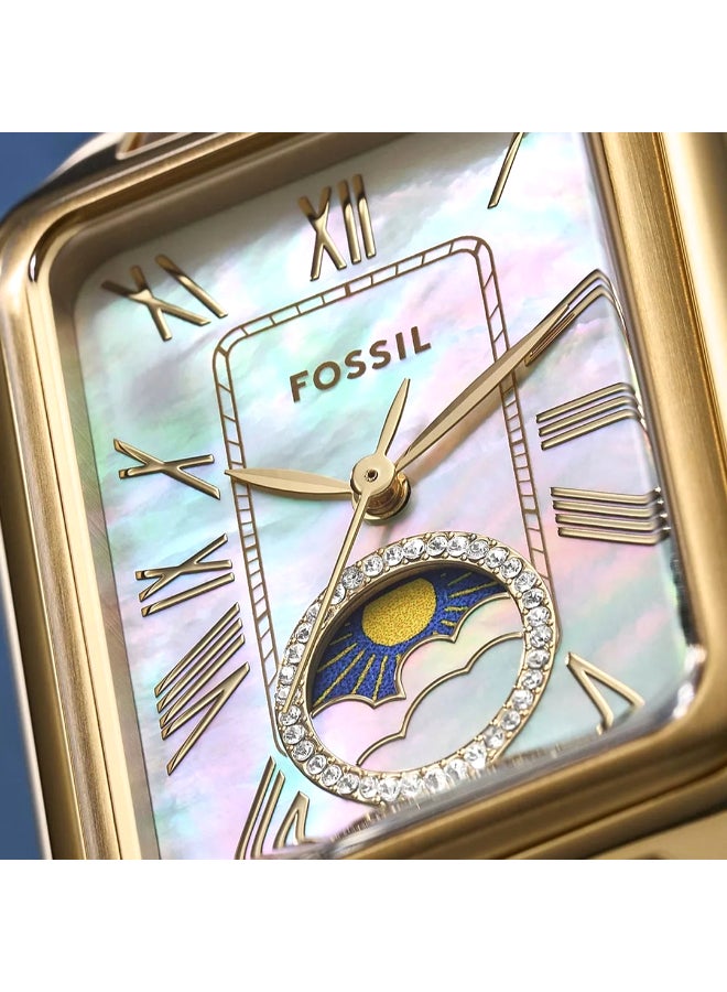 FOSSIL Women's Raquel Sun Moon Multifunction Gold-Tone Stainless Steel Watch  - Image 5