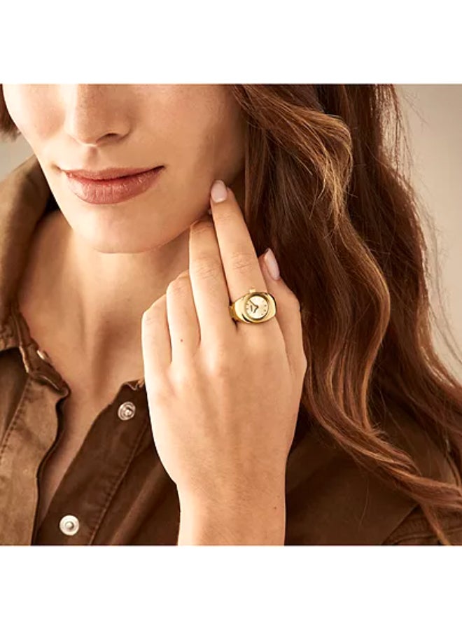 FOSSIL Women's Watch Ring Two-Hand Gold-Tone Stainless Steel  - Image 2