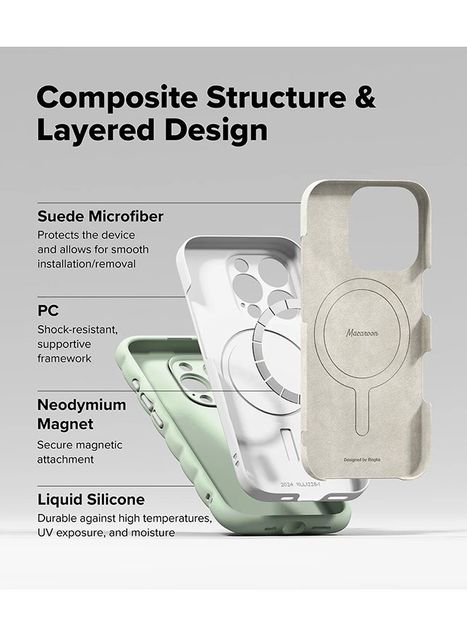 Ringke Macaron Silicone Magnetic for iPhone 16 Pro Case For MagSafe Soft Durable Liquid Silicone Shockproof Cover - Mint - Image 4