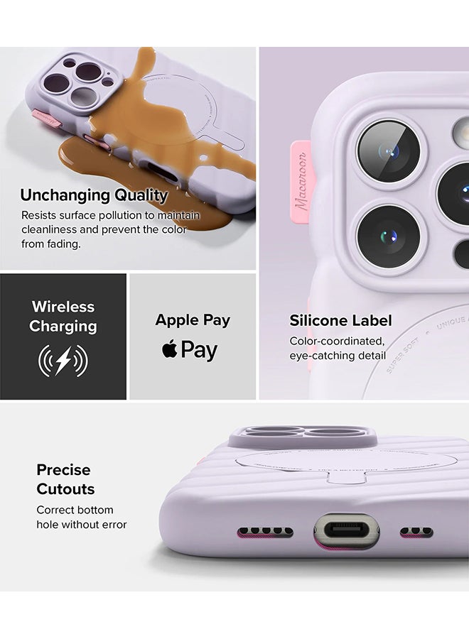 Ringke Macaron Silicone Magnetic for iPhone 16 Pro Case For MagSafe Soft Durable Liquid Silicone Shockproof Cover - Light Purple - Image 5