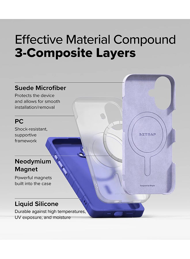 Ringke Bitmap Silicone Magnetic For MagSafe Designed for iPhone 16 Case, Anti-Stain Coating Classic Retro Vibe Soft Durable Cover for iPhone 16 - Ultramarine - Image 4