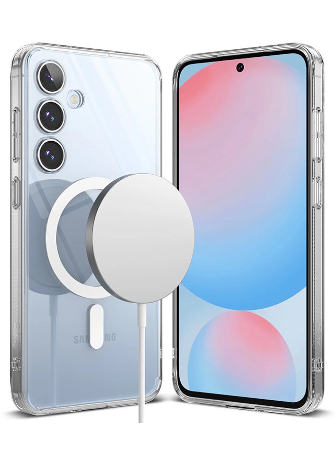 Ringke Fusion Magnetic Case For Samsung Galaxy S24 FE Strong Magnet For MagSafe Transparent PC Hard Back Shockproof Soft TPU Bumper Phone Cover - Clear - Image 1
