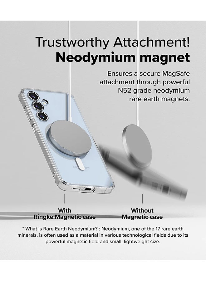 Ringke Fusion Magnetic Case For Samsung Galaxy S24 FE Strong Magnet For MagSafe Transparent PC Hard Back Shockproof Soft TPU Bumper Phone Cover - Clear - Image 3
