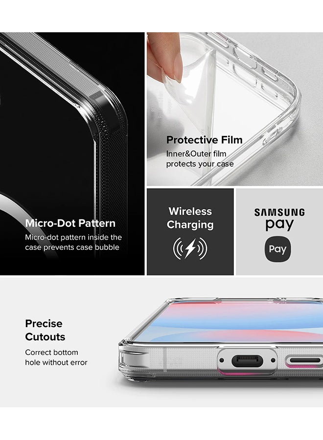 Ringke Fusion Magnetic Case For Samsung Galaxy S24 FE Strong Magnet For MagSafe Transparent PC Hard Back Shockproof Soft TPU Bumper Phone Cover - Clear - Image 5