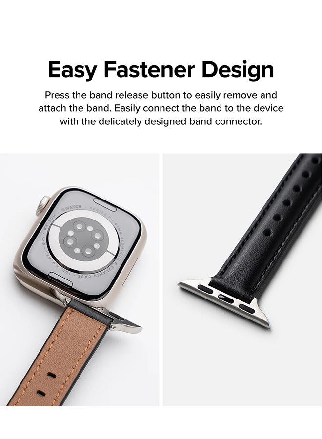 رينجك حزام جلد واحد مبطن نحيف لساعات آبل (40 / 41 / 42 مم) - حزام جلد بقري أصلي - - Image 4
