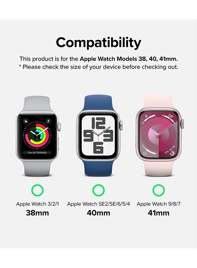 رينجك Leather One Padded Slim Band for Apple Watch (40 / 41 / 42mm) – Genuine Cowhide Leather Strap - White - Image 2