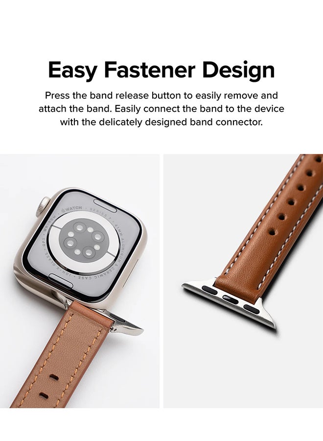 رينجك حزام جلد واحد مبطن نحيف لساعات آبل (40 / 41 / 42 مم) - حزام جلد بقري أصلي - - Image 4