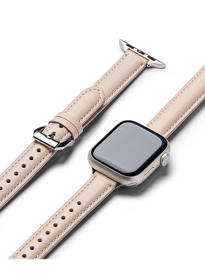 رينجك حزام جلد واحد مبطن نحيف لساعات آبل (40 / 41 / 42 مم) - حزام جلد بقري أصلي - مريح - Image 1