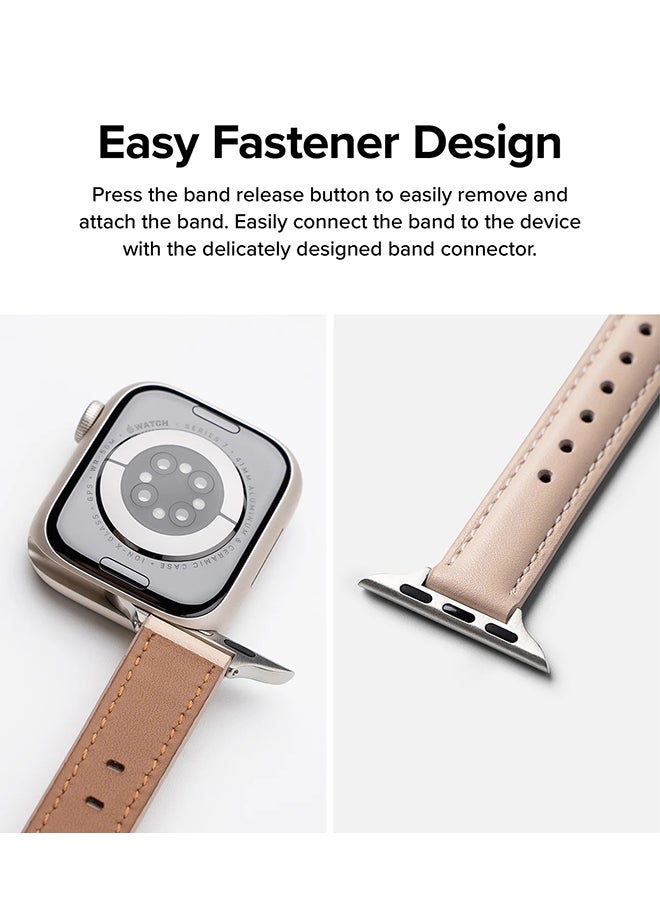 رينجك حزام جلد واحد مبطن نحيف لساعات آبل (40 / 41 / 42 مم) - حزام جلد بقري أصلي - مريح - Image 4