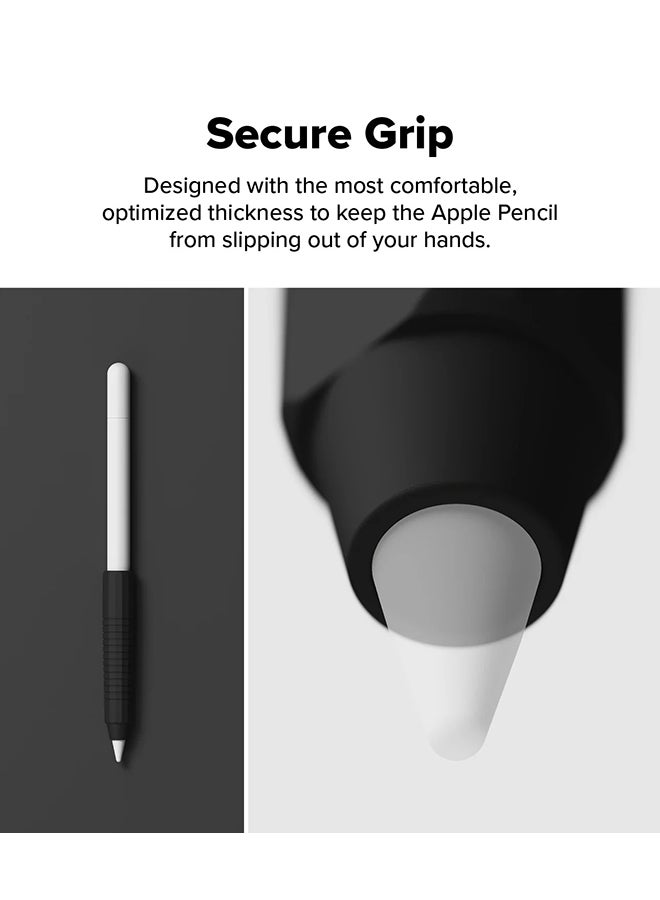 Ringke Silicone Drafting Grip Holder For Apple Pencil 2nd Generation, Apple Pencil USB-C and Apple Pencil Pro Case, Silicone Protective Cover - Black - Image 3