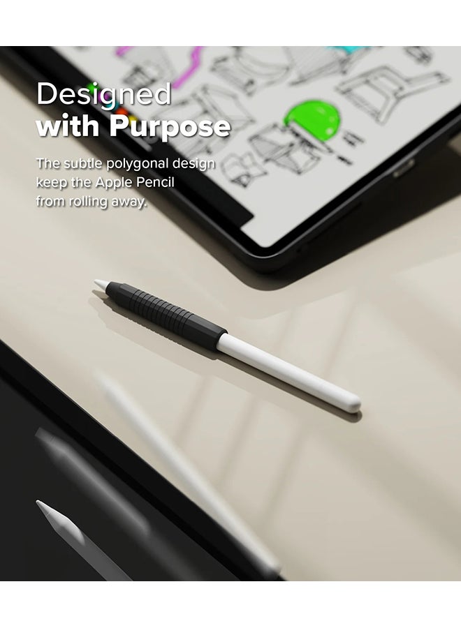 Ringke Silicone Drafting Grip Holder For Apple Pencil 2nd Generation, Apple Pencil USB-C and Apple Pencil Pro Case, Silicone Protective Cover - Black - Image 4