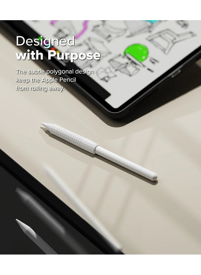 Ringke Silicone Drafting Grip Holder For Apple Pencil 2nd Generation, Apple Pencil USB-C and Apple Pencil Pro Case,  Silicone Protective Cover - White - Image 4