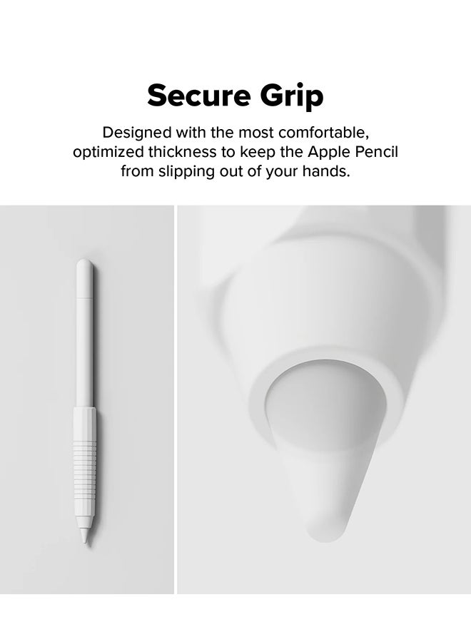 Ringke Silicone Drafting Grip Holder For Apple Pencil 2nd Generation, Apple Pencil USB-C and Apple Pencil Pro Case,  Silicone Protective Cover - White - Image 3