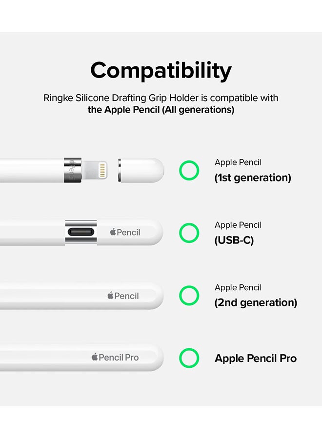 Ringke Silicone Drafting Grip Holder For Apple Pencil 2nd Generation, Apple Pencil USB-C and Apple Pencil Pro Case, Silicone Protective Cover - Pink Sand - Image 2