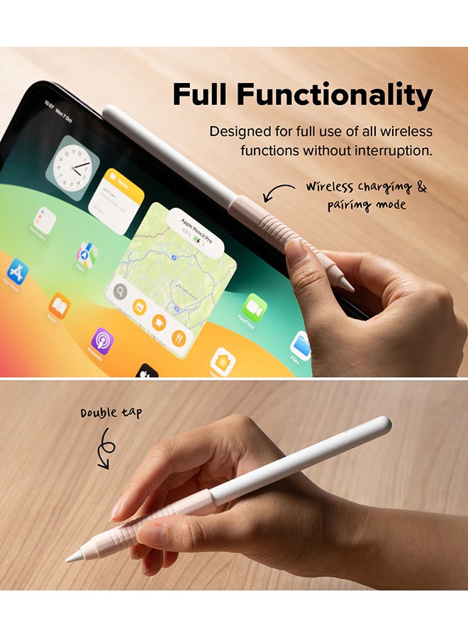 Ringke Silicone Drafting Grip Holder For Apple Pencil 2nd Generation, Apple Pencil USB-C and Apple Pencil Pro Case, Silicone Protective Cover - Pink Sand - Image 5