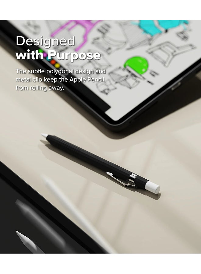 Ringke Silicone Drafting Pencil Case For Apple Pencil USB-C Case, Perfect Grip Silicone Protective Cover Sleeve Accessories - Black - Image 4
