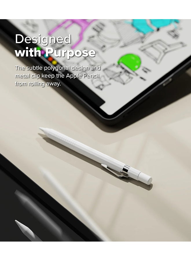 Ringke Silicone Drafting Pencil Case For Apple Pencil USB-C Case, Perfect Grip Silicone Protective Cover Sleeve Accessories - White - Image 4