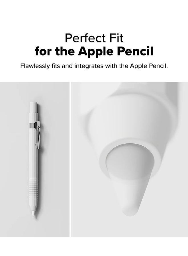 Ringke Silicone Drafting Pencil Case For Apple Pencil USB-C Case, Perfect Grip Silicone Protective Cover Sleeve Accessories - White - Image 3