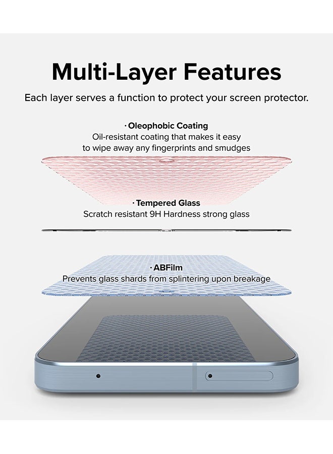 Ringke Tempered Glass Easy Slide For Samsung Galaxy A55 5G Screen Protector, Case Friendly Shatterproof Premium 9H Hardness, Easy to Install-2 Pack - Image 4