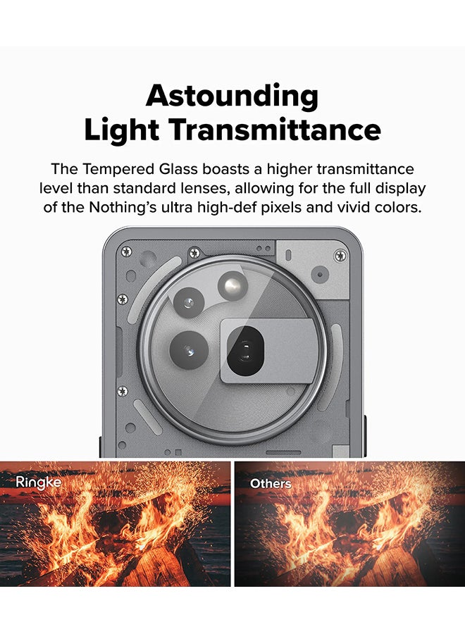 Ringke Glass Camera Protector For Nothing Phone (3a) Pro Hard Tempered Glass Camera Lens Protector, Full-Cover Camera Protector - 2Pack - Image 4