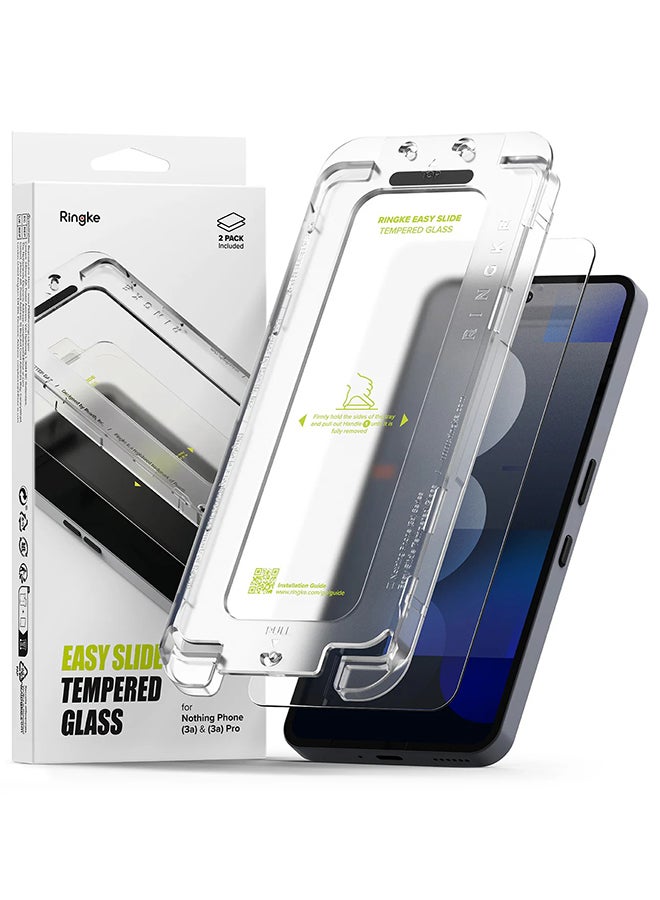 Ringke Tempered Glass Easy Slide For Nothing Phone (3a) / (3a) Pro Screen Protector, Case Friendly Shatterproof Premium 9H Hardness, Anti-Scratch - 2 Pack - Image 1