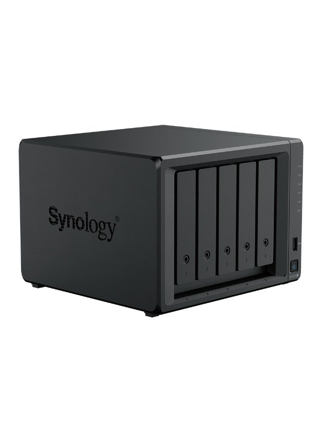 DiskStation DS1525+ Diskless 5-Bay NAS – AMD Ryzen V1500B Quad-Core 2.2GHz, 8GB DDR4 ECC RAM (Up to 32GB), Dual M.2 NVMe Cache Slots, 2 x 2.5GbE, PCIe Slot for 10GbE, Supports Up to 300TB with Expansion, AES-NI Encryption, RAID, Cloud Sync, Backup & Surveillance, DSM OS – Ideal for Home Office & Small Business black