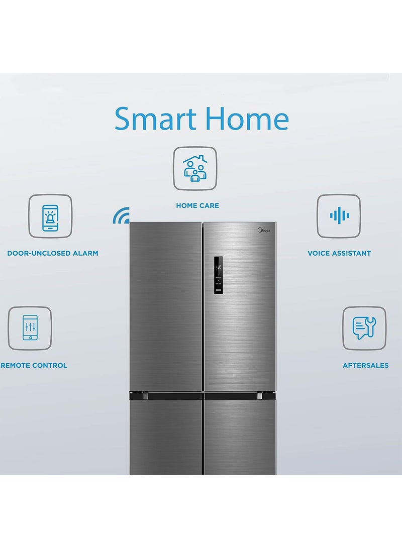 632L Gross & 474L Net Capacity 4 Door Premium Refrigerator, French Door With MSmart Connect (Wi-Fi), Smart Sensor, Vario Box (3 Temp), Inverter Quattro, Multi-Temperature MDRF632FIG46AED Silver
