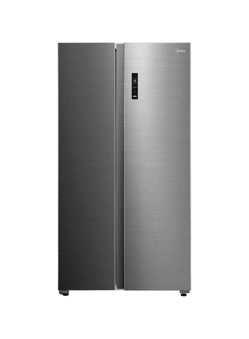Midea 710L Gross & 510L Net Side By Side 2 Door Refrigerator, Frost Free Fridge Freezer With Humidity Control, Electronic Touch Screen, Inverter Quattro, Adjustable Door Racks MDRS710FIE46AED Silver  - Image 1