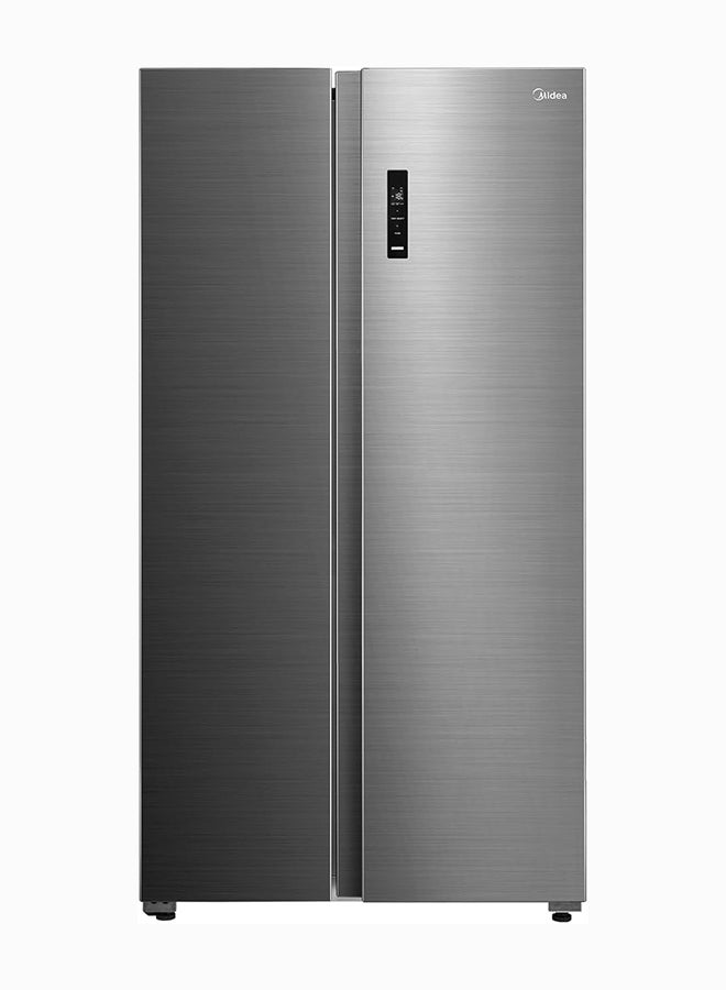 مديا 710L Gross & 510L Net Side By Side 2 Door Refrigerator, Frost Free Fridge Freezer With Humidity Control, Electronic Touch Screen, Inverter Quattro, Adjustable Door Racks MDRS710FIE46AED Silver - Image 1