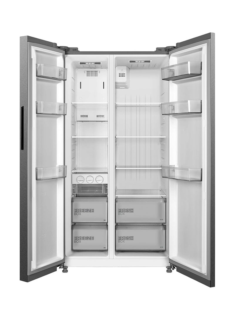 Midea 704L Gross & 513L Net Capacity Side by Side Refrigerator With Water Dispenser, Frost Free With Humidity Control, Electronic Touch Screen, Inverter Quattro, Multi Air Flow MDRS704FIE02AE Silver  - Image 4