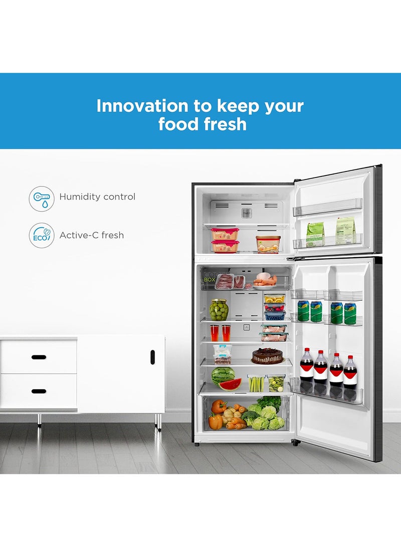 723L Gross & 535L Net Capacity Double Door Refrigerator With Control Panel, Equipped With Smart Sensor, Electronic Control, Inverter Quattro, Active-C Fresh Technology MDRT723MTE46AED Silver