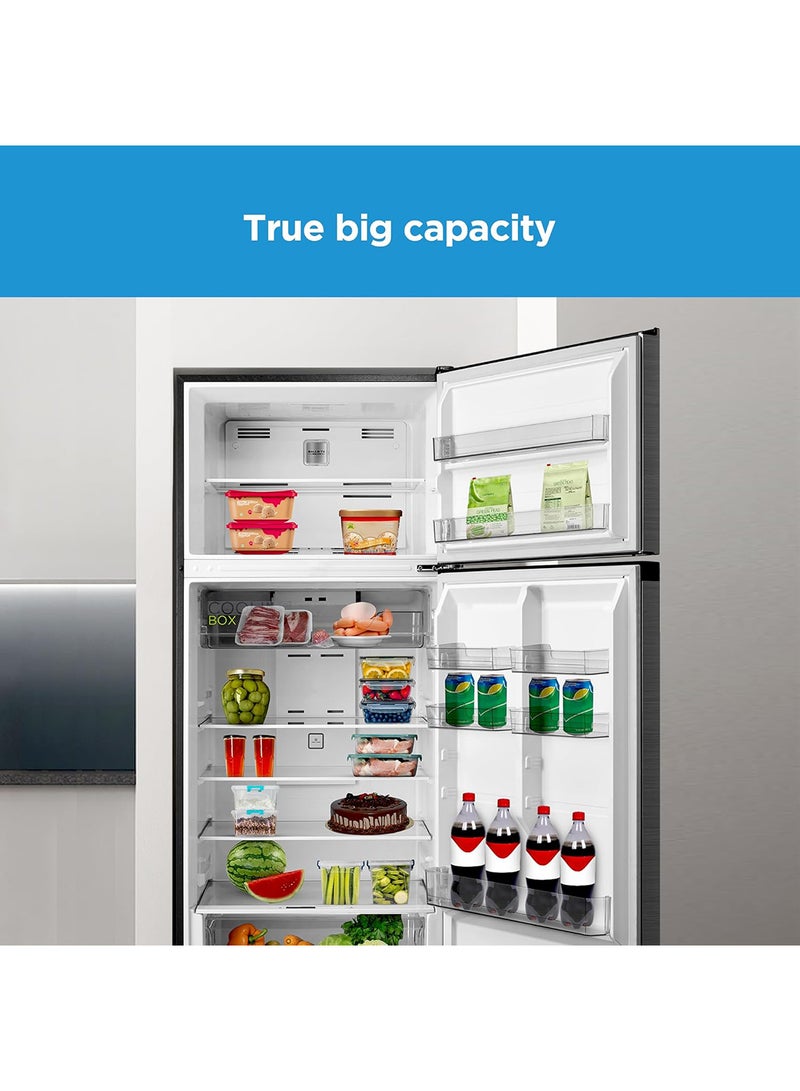 723L Gross & 535L Net Capacity Double Door Refrigerator With Control Panel, Equipped With Smart Sensor, Electronic Control, Inverter Quattro, Active-C Fresh Technology MDRT723MTE46AED Silver