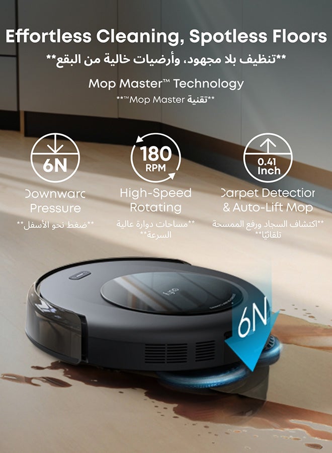 إيوفي مكنسة روبوت أومني C20 مع ممسحة، محطة شاملة، 7,000 با، جسم فائق النحافة بسمك 3.35 بوصة، تفريغ تلقائي، غسيل وتجفيف الممسحة لتنظيف بدون استخدام اليدين، رفع الممسحة وكشف السجاد - Image 4