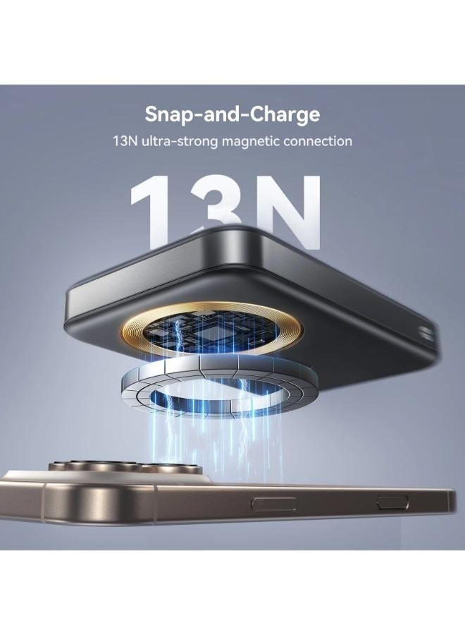 JOYROOM 10000 mAh JR-PBM12 22.5W Magnetic Wireless Power Bank with Ring Holder 10000mAh black  - Image 5