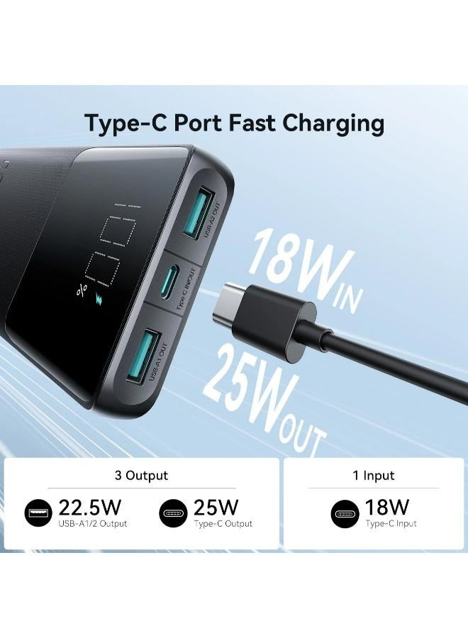 10000 mAh JR-PBF20 25W digital fast charge mobile powerbank 10000mAh black