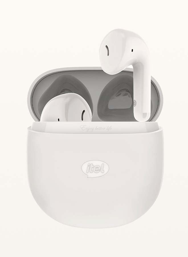 ITEL True Wireless Earbuds, Buds 7 In-Ear Bluetooth 5.3 Headphones ,14mm dynamic driver Bluetooth Earbuds Touch Control, IPX6 Waterproof TWS,  Light-Weight Earphones Dawn white Dawn white  - Image 1