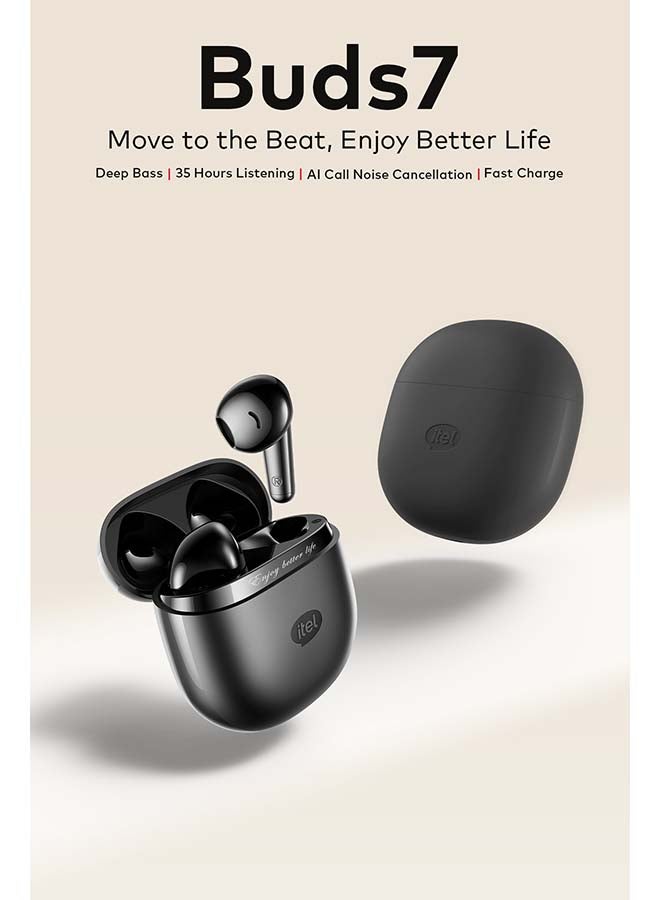 إيتيل سماعات أذن لاسلكية حقيقية، بودز 7 سماعات بلوتوث 5.3 داخل الأذن، سماعات بلوتوث بسائق ديناميكي 14 مم تحكم باللمس، مقاومة للماء IPX6، سماعات خفيفة الوزن - Image 3