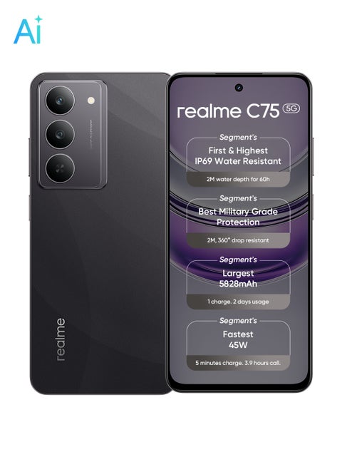 C75 5G Dual SIM 8GB RAM 256GB Storm Black - Middle East Version