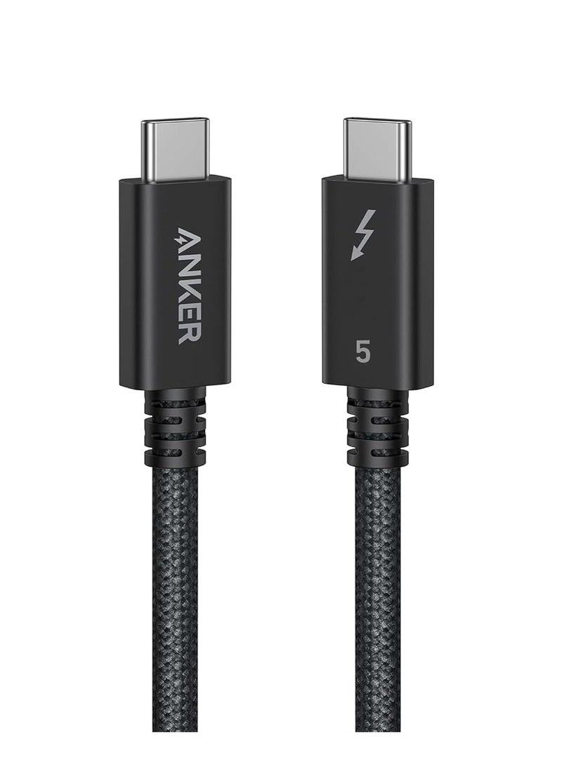 Anker Prime TB5 Cable, 3.3 FT USB C to USB C, 240W Charging Thunderbolt 5 Cable, 80Gbps Data Transfer, Supports 8K/4K Displays, for iPhone 16 Series, MacBook Air, And More (Thunderbolt 5-Certified) - Black  - Image 1