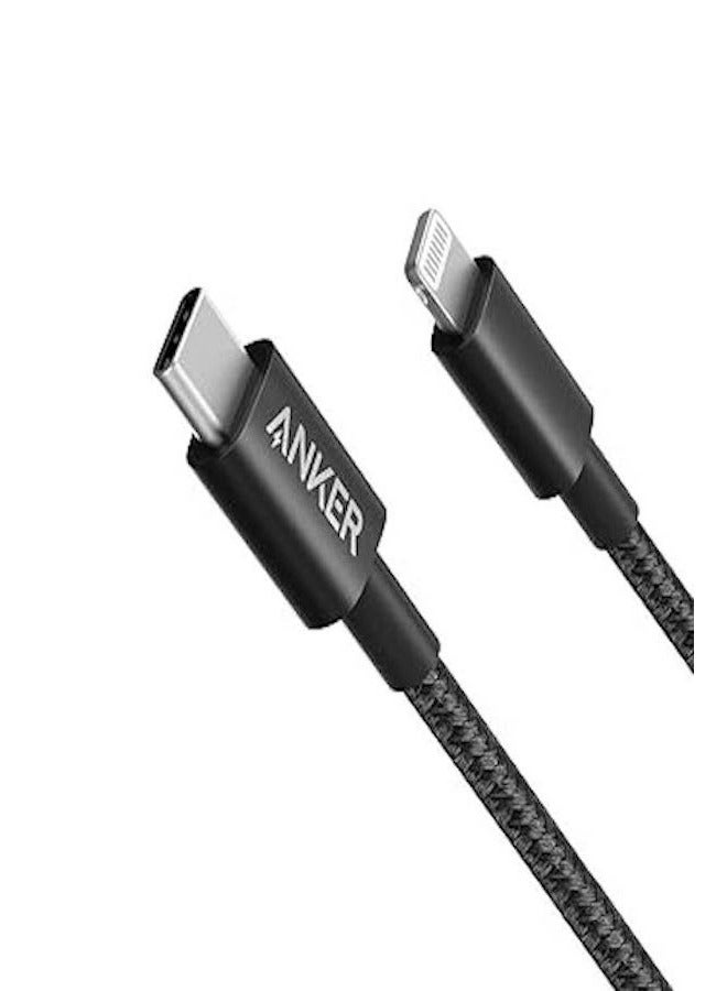 Anker New Nylon USB C to Lightning Cable, Apple MFi Certified for iPhone 14 Series, and More (3.3FT) - Black  - Image 1