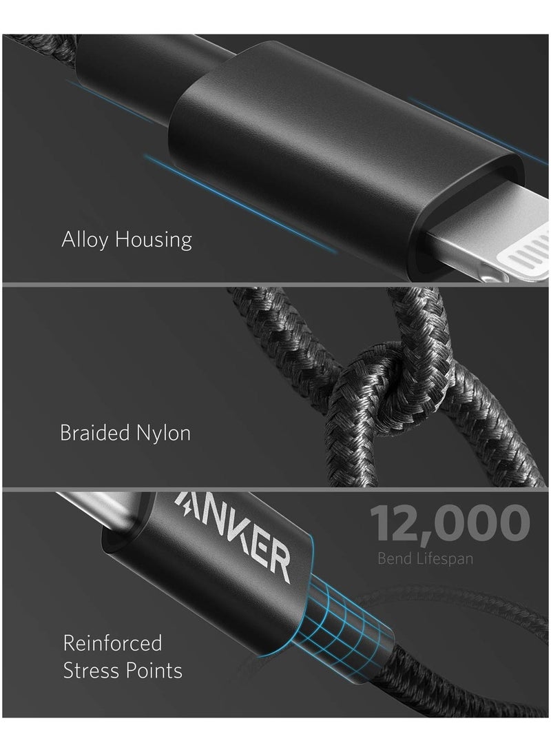 Anker New Nylon USB C to Lightning Cable, Apple MFi Certified for iPhone 14 Series, and More (3.3FT) - Black  - Image 5