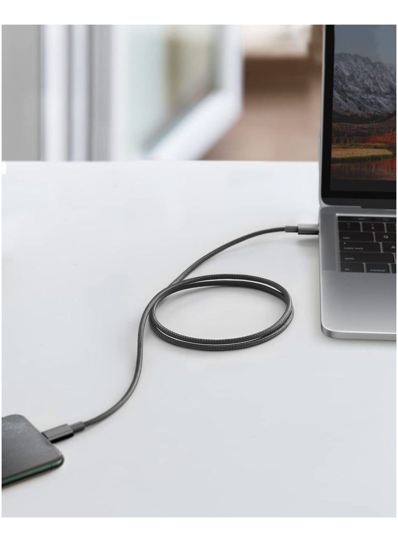 New Nylon USB C to Lightning Cable, Apple MFi Certified for iPhone 14 Series, and More (3.3FT) - Black