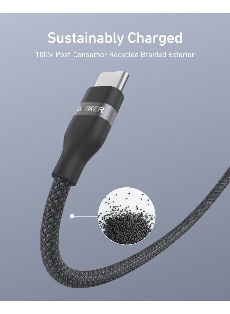 Anker Nano USB C Cable, 240W 3 ft Flexible Multi-Color Braided Cord, Fast Charging Type C Charger for iPhone 16/16 Pro/16 Plus/16 Pro Max, MacBook Pro, iPad Pro, Galaxy S24, and More - Black  - Image 5