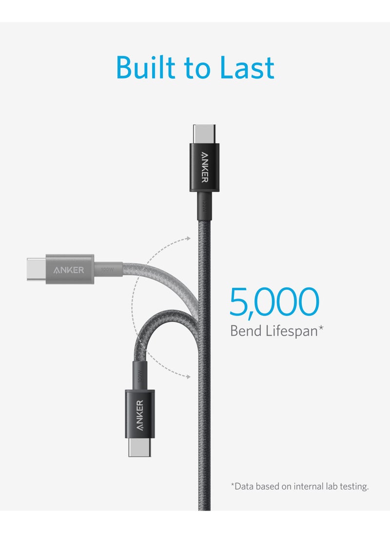 Anker USB C to USB C Cable (3.3FT, 2 Pack), Type C 100W Charger Cord Fast Charging for iPhone 16 Series,MacBook Pro 2020,Pixel and More (USB 2.0) - Black  - Image 3