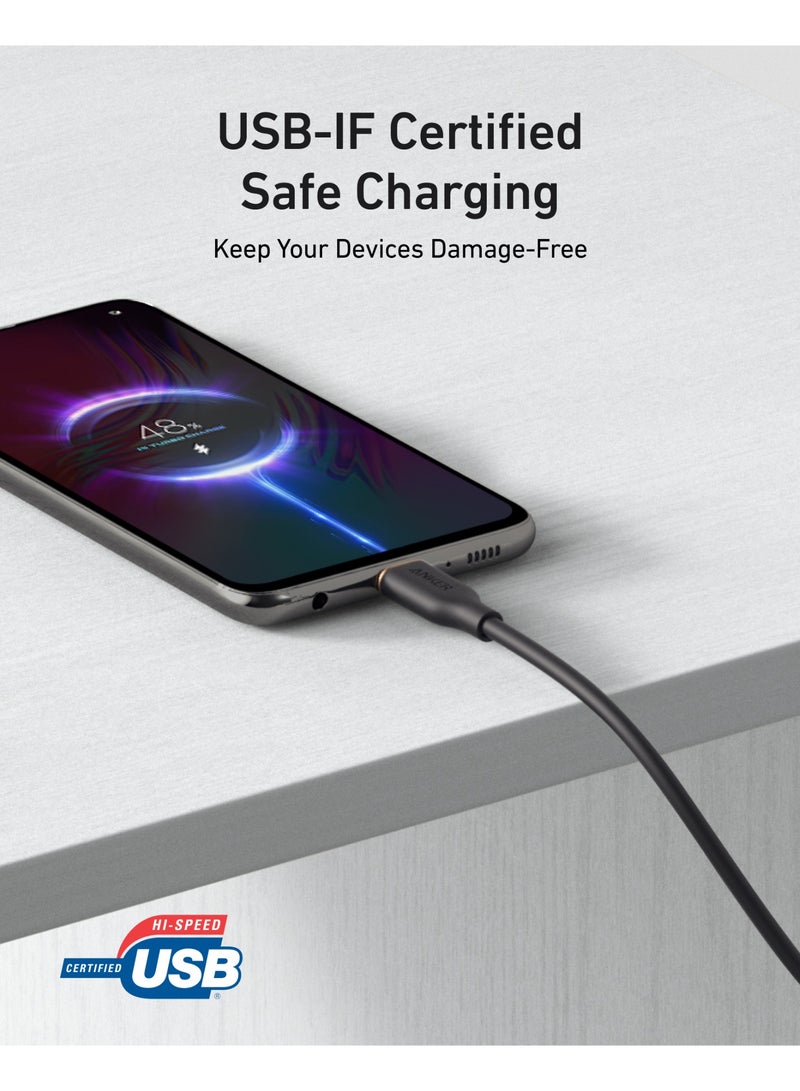 Car Carplay USB to USB C Cable, USB A to USB C Charger Cord for iPhone 15/16/16 Pro Max/Plus and More (USB 2.0, 3FT, 2 Pack) - Black