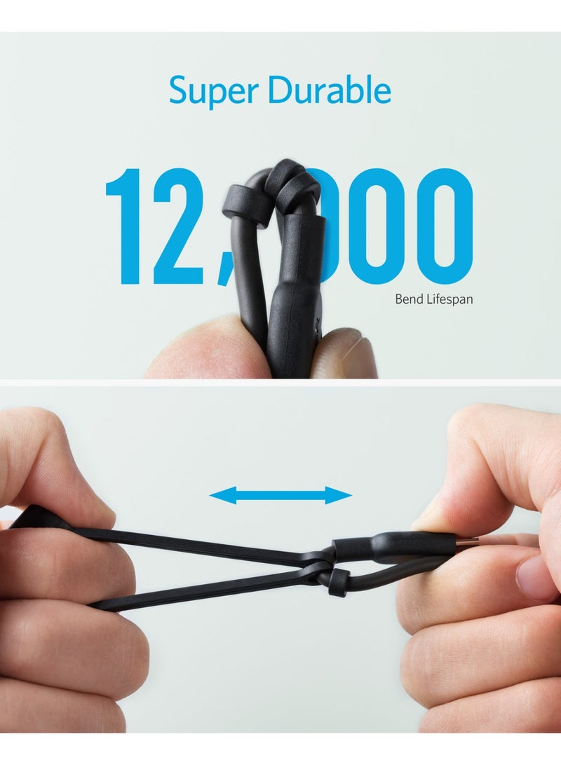 Anker Powerline II 3-in-1 Cable, Lightning/Type C/Micro USB Cable for iPhone, iPad, Huawei, HTC, LG, Samsung Galaxy, Sony Xperia, Android Smartphones, iPad Pro 2018 and More(3ft) - Black  - Image 4