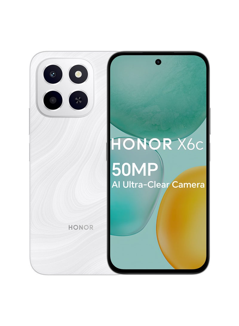 هونور X6c ثنائي الشريحة 4G أبيض ضوء القمر 6GB RAM 128GB - نسخة الشرق الأوسط - Image 1