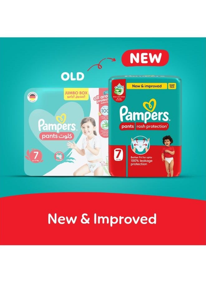 Pampers Rash And Leakage Protection Size 7 17+kg Pants Diapers With Aloe Vera Lotion Jumbo Box  - Image 2