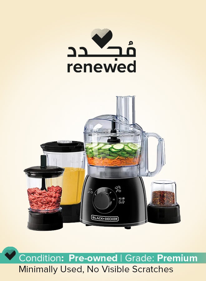 بلاك اند ديكر Renewed - 5 In 1 Food Processor With 33 Functions 400 W KR43-B5 Black - Image 1