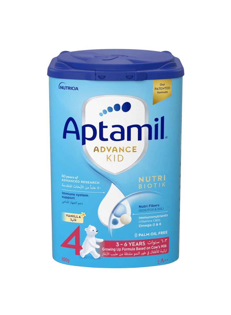 Aptamil Advance Kid 4 Milk Formula Palm Oil Free 3-6 Years Plain 4grams Pack of 2  - Image 2